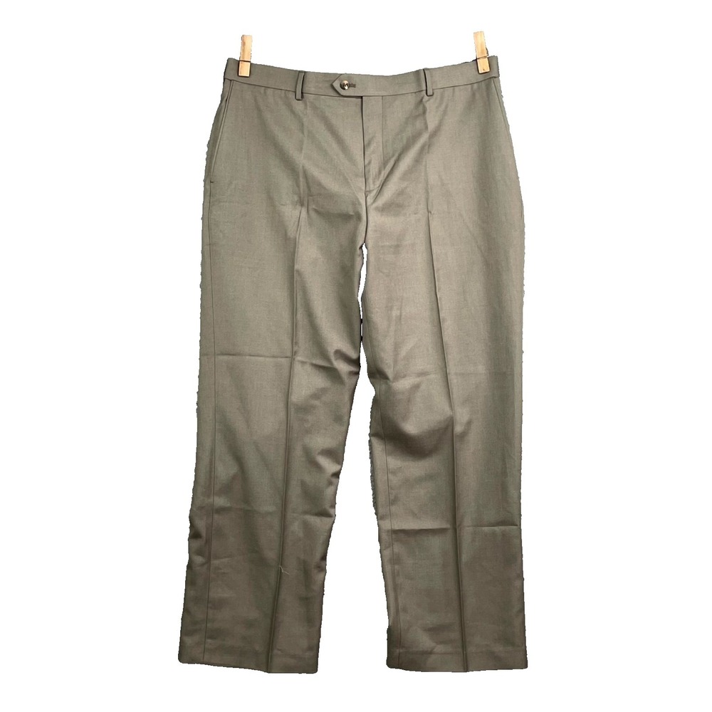 Croft & Barrow Dress Pants Men 39x29.5* Khaki Classic Fit Office Formal Business